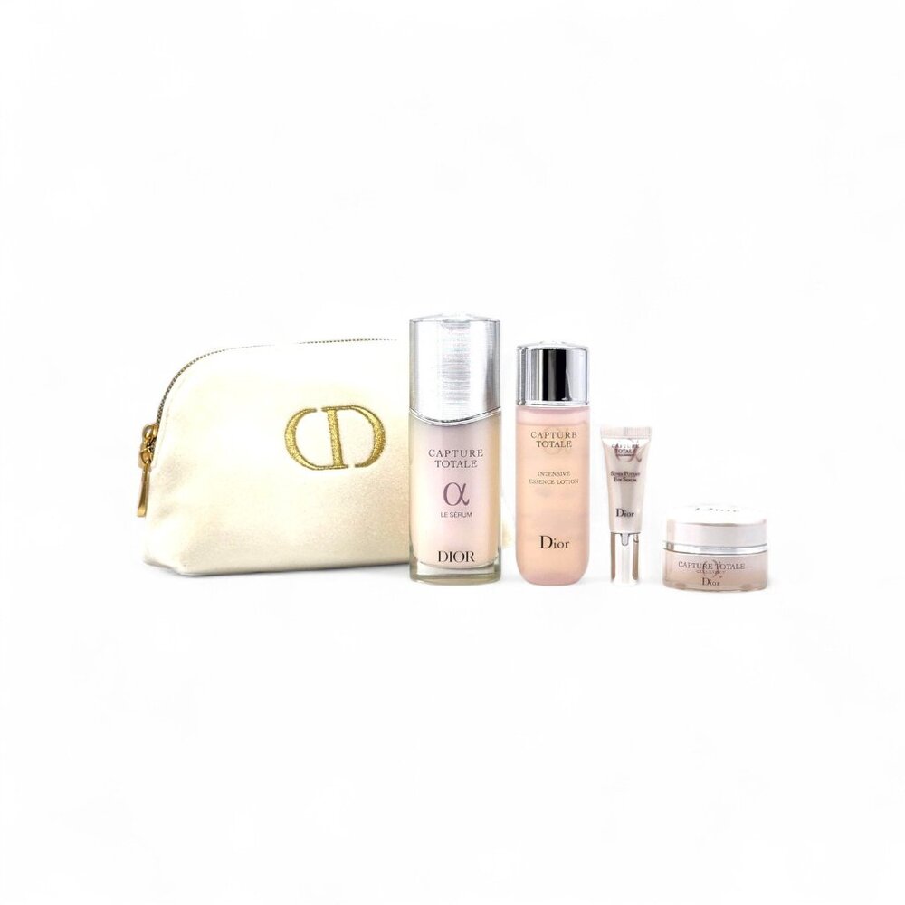 ​Dior Capture Totale Skincare Set with Cosmetic Pouch 4 Piece Collection